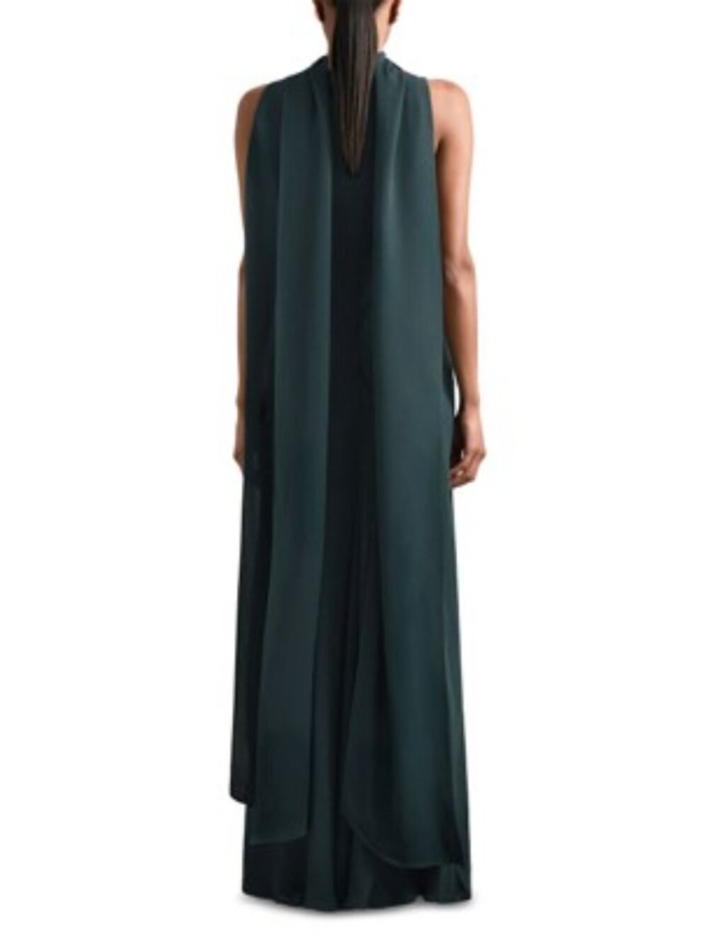 REISS Teal Green Cape Dress - Picture 3 of 8